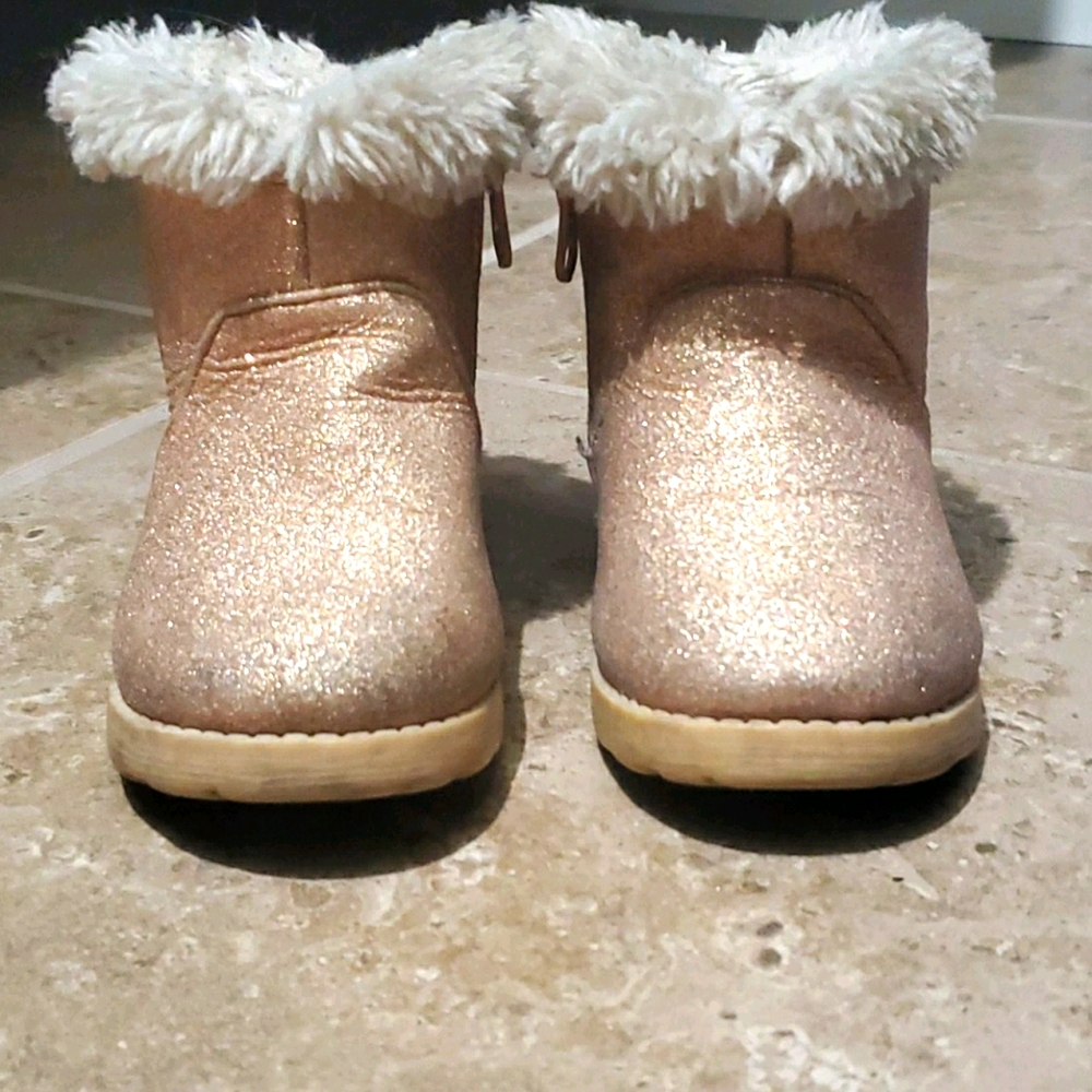 Toddlers Sparkle Glitter Fuzzy Boots